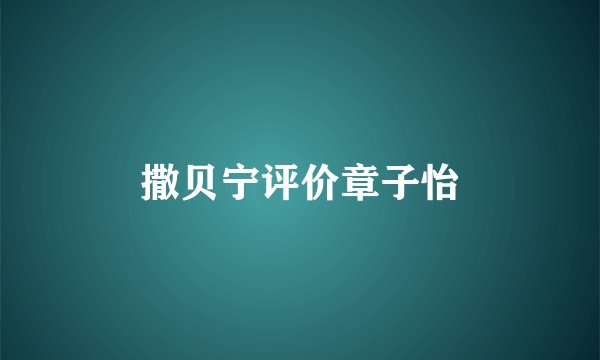 撒贝宁评价章子怡