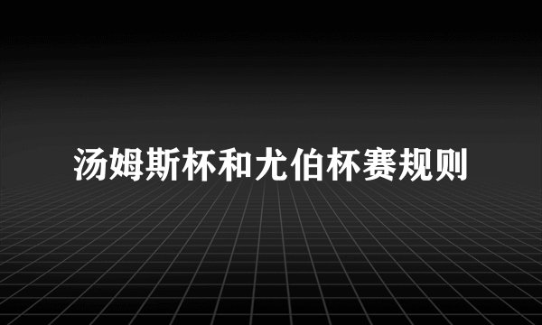 汤姆斯杯和尤伯杯赛规则