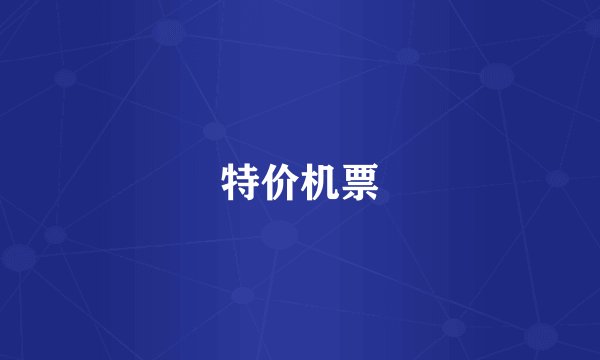 特价机票