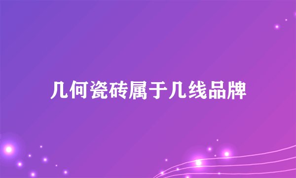 几何瓷砖属于几线品牌