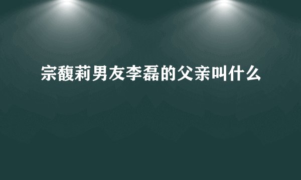 宗馥莉男友李磊的父亲叫什么