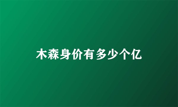 木森身价有多少个亿