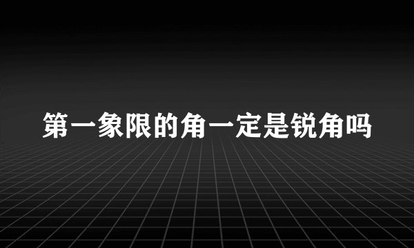第一象限的角一定是锐角吗