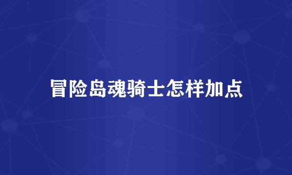 冒险岛魂骑士怎样加点