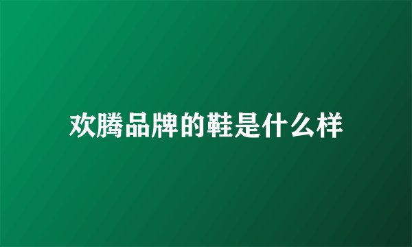 欢腾品牌的鞋是什么样