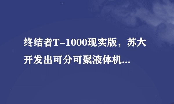 终结者T-1000现实版，苏大开发出可分可聚液体机器人！有何亮点？