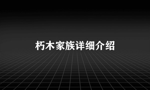 朽木家族详细介绍