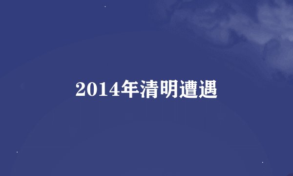 2014年清明遭遇