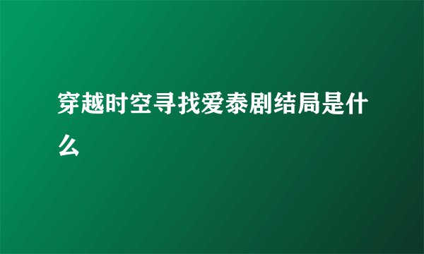 穿越时空寻找爱泰剧结局是什么