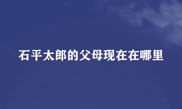 石平太郎的父母现在在哪里