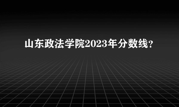 山东政法学院2023年分数线？
