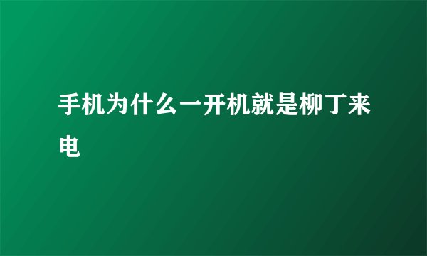 手机为什么一开机就是柳丁来电