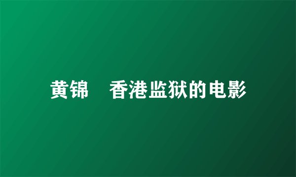 黄锦燊香港监狱的电影