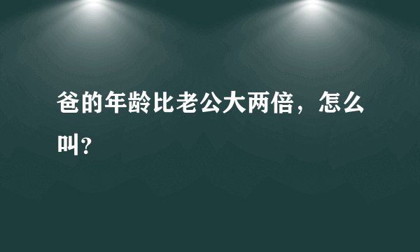 爸的年龄比老公大两倍，怎么叫？