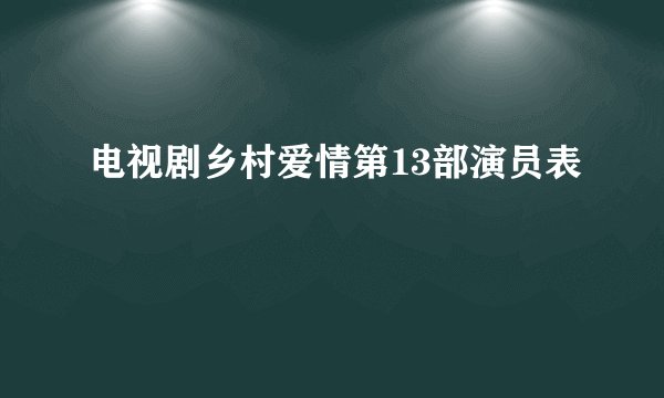 电视剧乡村爱情第13部演员表
