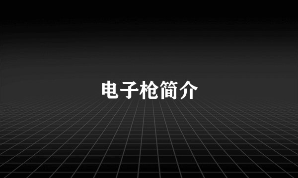 电子枪简介