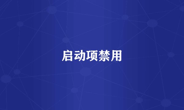 启动项禁用