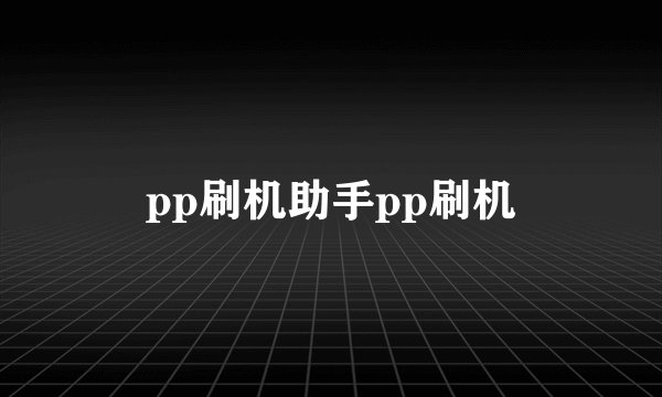 pp刷机助手pp刷机