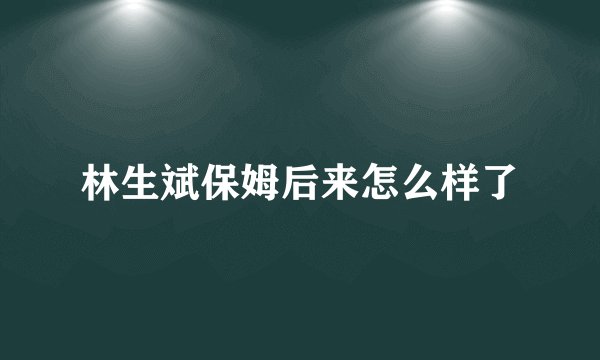 林生斌保姆后来怎么样了