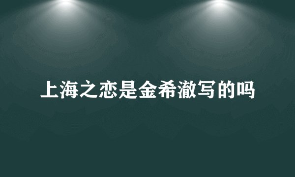 上海之恋是金希澈写的吗